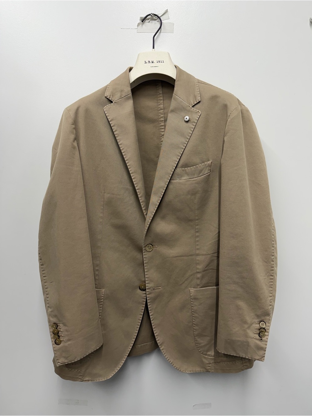 Beige/Taupe Cotton-Stretch Unstructured Sport Jacket - L.B.M. 1911